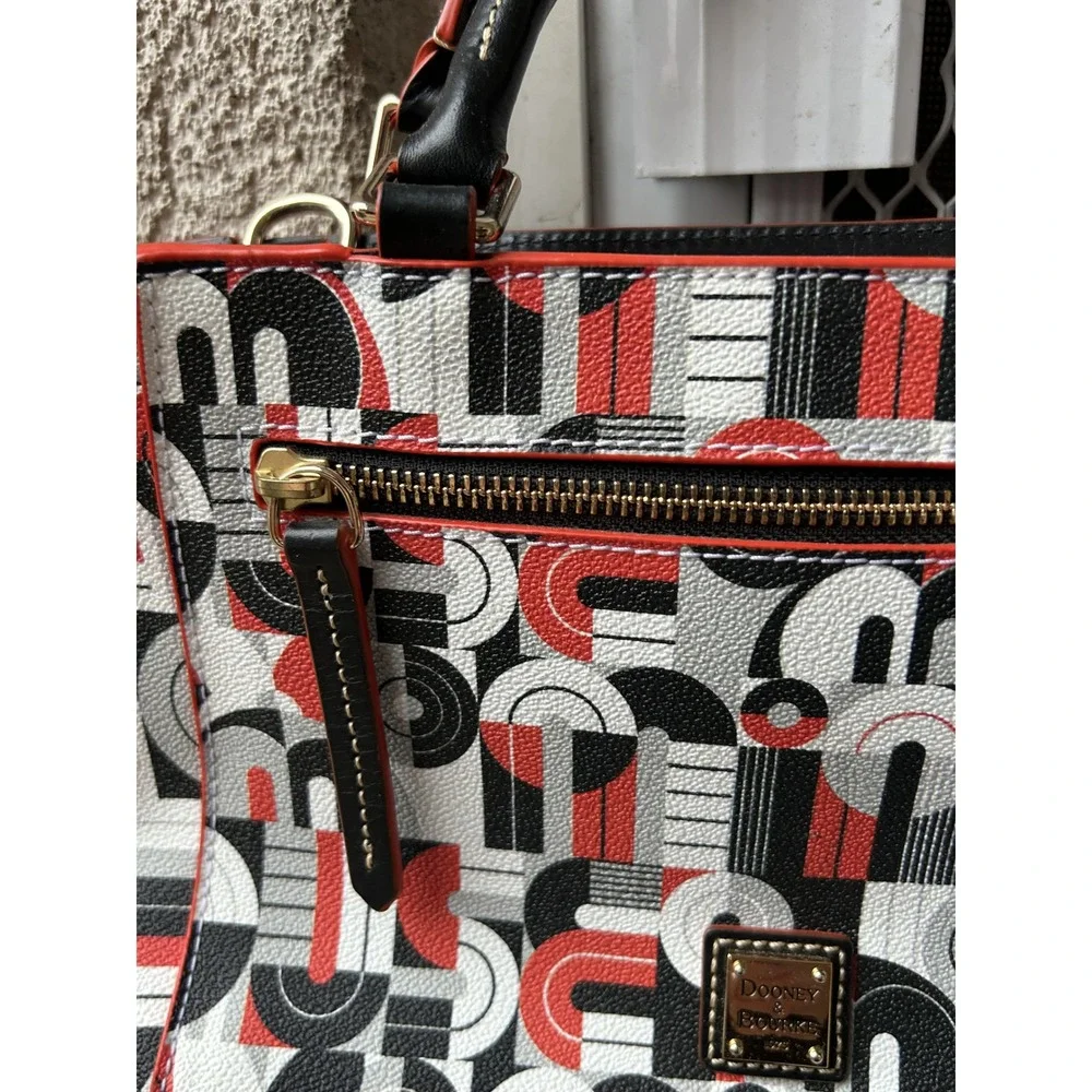 Dooney & Bourke Disney Mickey Mouse Pop Art Geometric Tote Bag Black Red White
